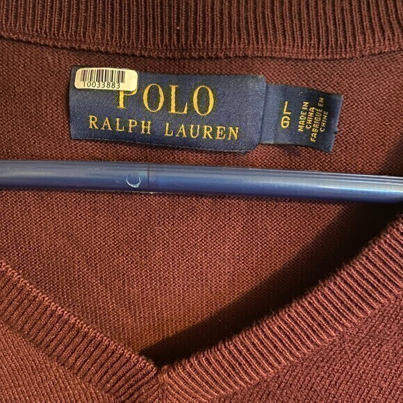 Polo Ralph Lauren Men’s 100% Cotton Red Pullover Sweater Size Large - Picture 4 of 4